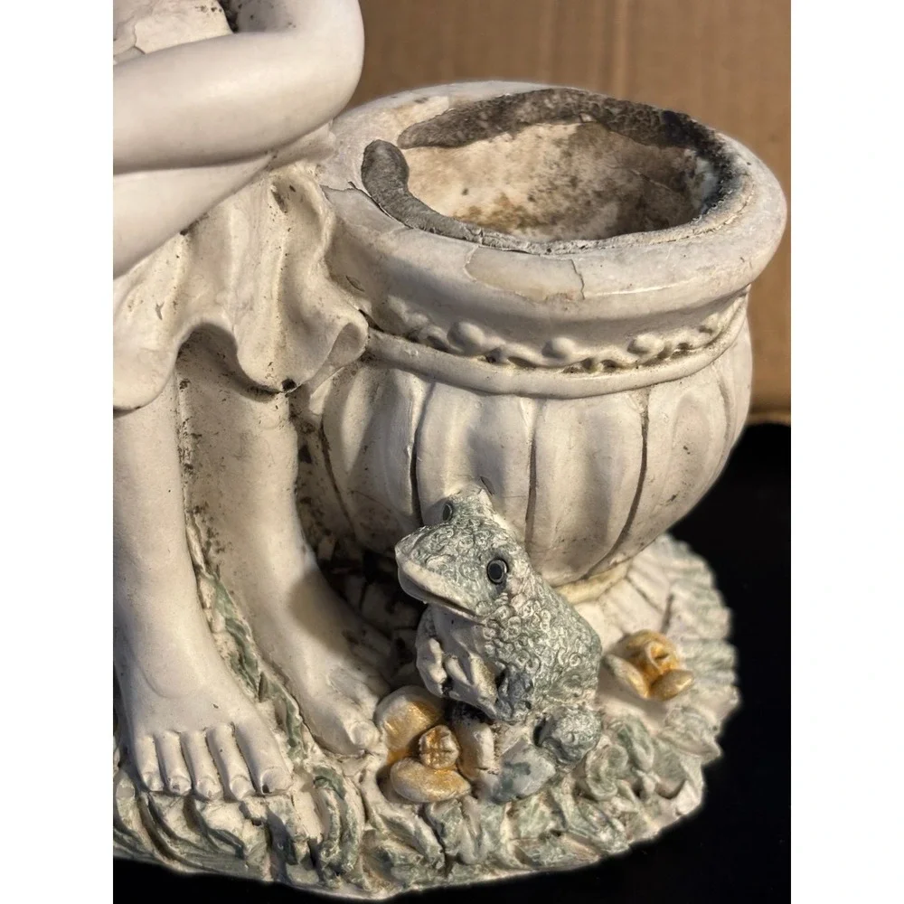 Beautiful & Unique Fairy And Frog Candle Holder Figurine Excellent Condition
